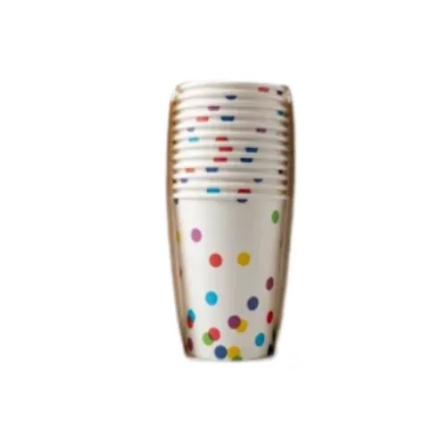 Jaunty 9oz Confetti Print Paper Cups 12pcs