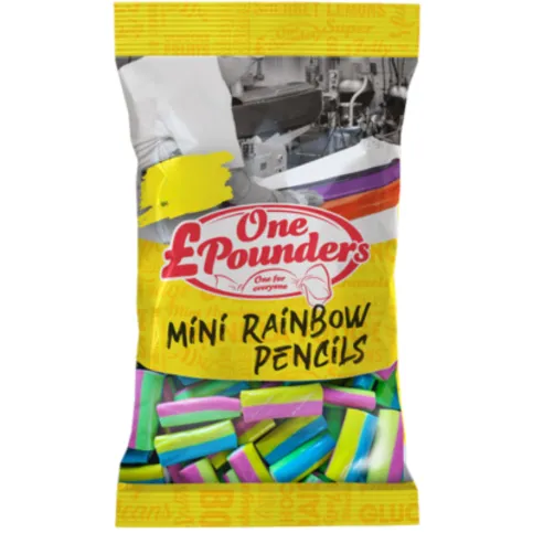 One Pounders Mini Rainbow Pencils 100g