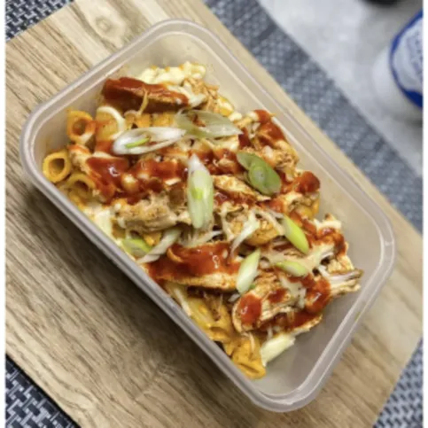 Savage Kitchen Pulled Chicken Buffalo Pasta Bake