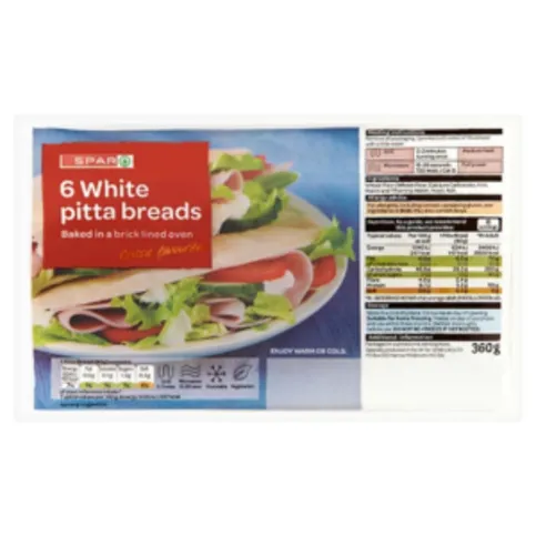 Spar 5 White Pittas 300g