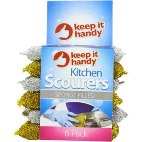 Sponge Filled Scourers 6 Pack