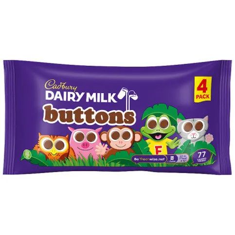 Cadbury Dairy Milk Chocolate Buttons 4 Pack Multipack 57.6g (4 x 14.4g)