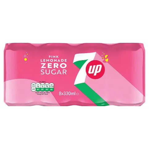 7UP Zero Sugar Pink Lemonade 8 x 330ml