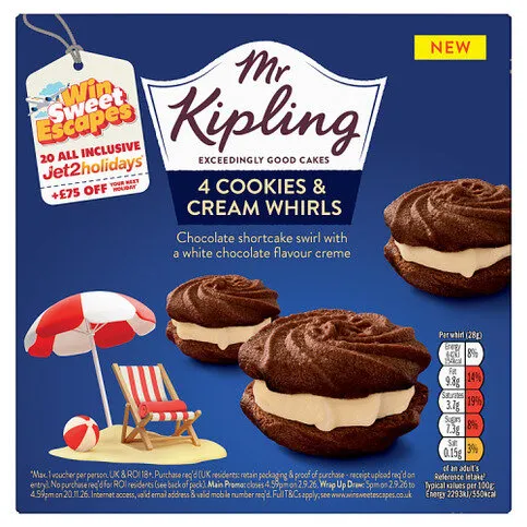 Mr Kipling 4 Cookies & Cream Whirls