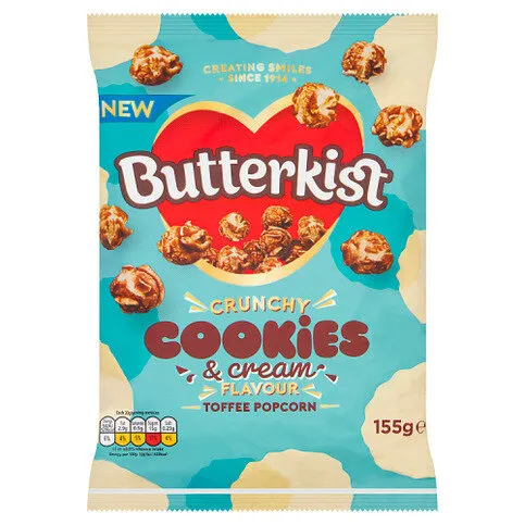Butterkist Crunchy Cookies & Cream Flavour Toffee Popcorn 155g