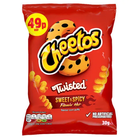 Cheetos Twisted Sweet & Spicy Snacks Crisps  30g