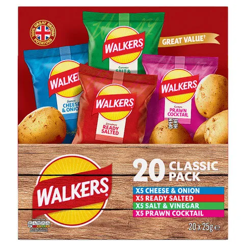 Walkers Classic Pack 20 x 25g