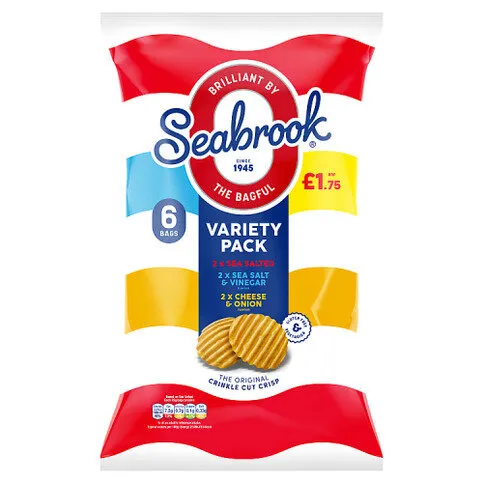 Seabrook The Original Crinkle Cut Crisp Variety Pack 6 x 25g
