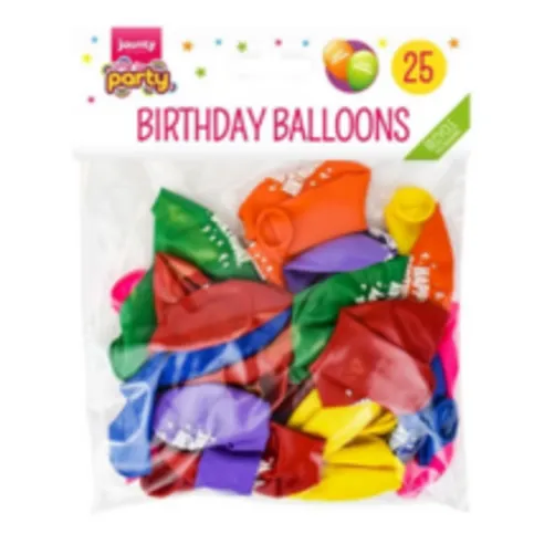 Jaunty Partyware Balloons Birthday 25 Pack